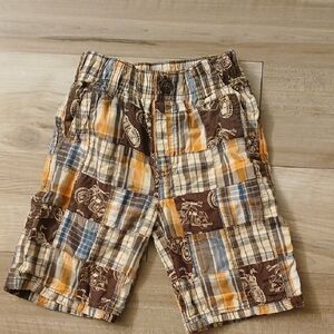 Gymboree Summer Wheels Motorcycle Plaid Patchwork Short Preppy Size 6 (D)